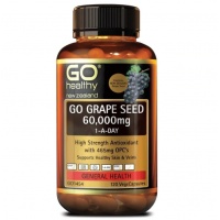 GO Healthy Go Grape Seed 60000mg 120 Vege Capsules EXP.2025....