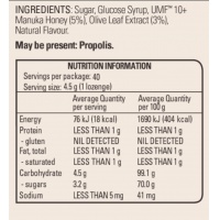Comvita Manuka Honey Lozenges Olive Leaf Extract 40 Lozenges EXP.2027.05