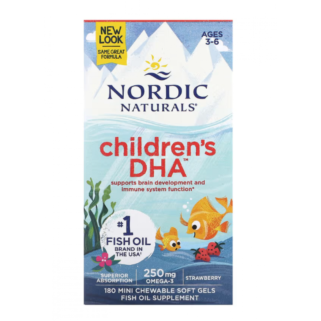 Nordic Naturals 挪威小鱼 儿童鱼油DHA 250mg 180粒【保质期2028.02】